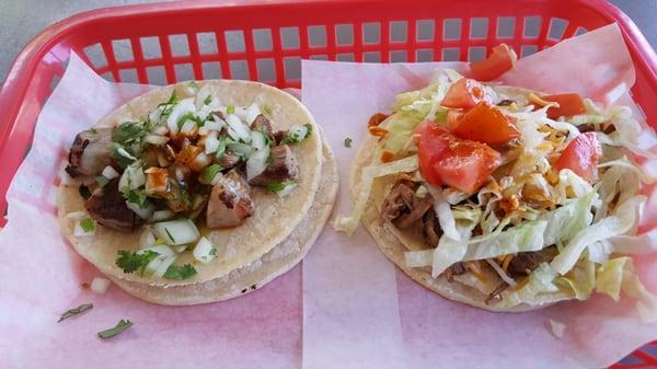 Carnitas and Suave tacos