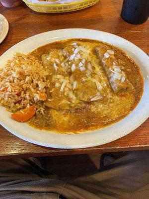 Enchiladas and tamale