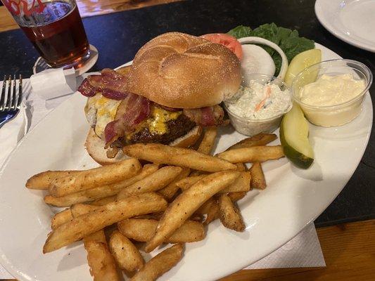 California Burger added Bacon with upgrade to Fries