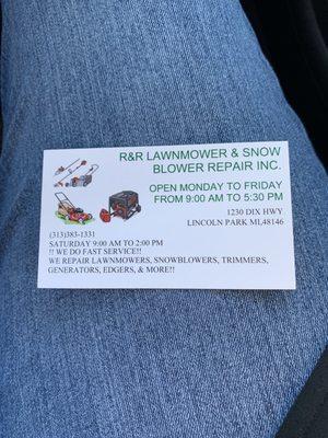 RR Lawn Mower & Snow Blower Repair Inc