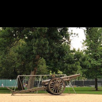 Cannon near tennis courts.