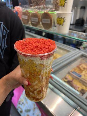 Esquite with hot Cheetos