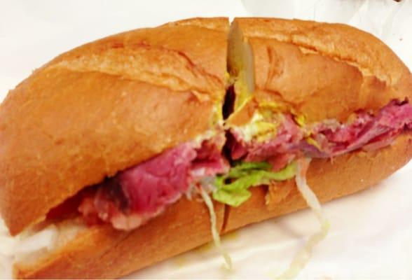 Corned beef of a soft roll. Again. But it's do yummy!