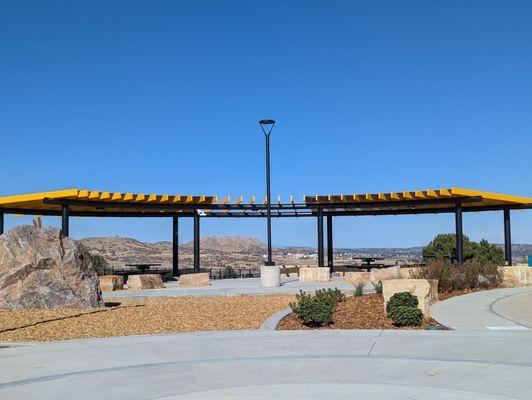 Four picnic tables