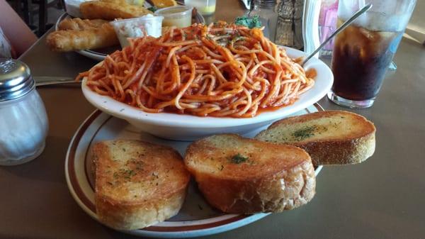 Two HUGE tasty meatballs underneath those beautiful noodles.