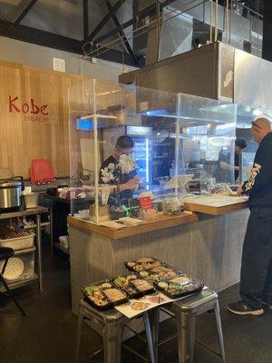 Kobe hibachi and poke bowl order counter