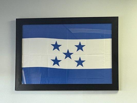 Honduran flag prominently displayed!