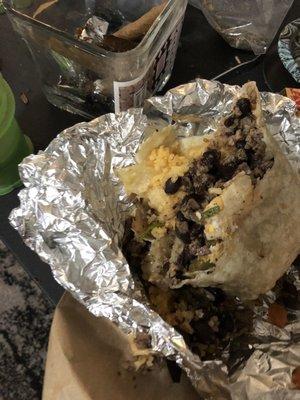 Burrito steak and chicken falutas