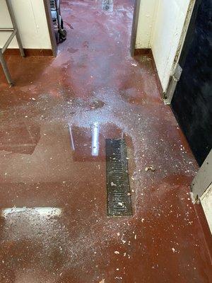 nasty floor after being "cleaned"/ floor not draining