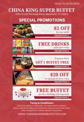 Special Promotions - Limited Time Only!