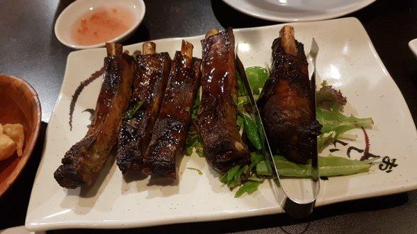 Chinese barbeque ribs-reheated in the microwave and taste like game meat