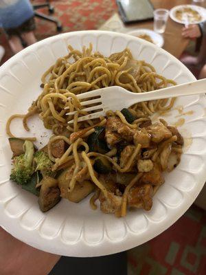 Hibachi Noodle  Chicken and Steak Combo