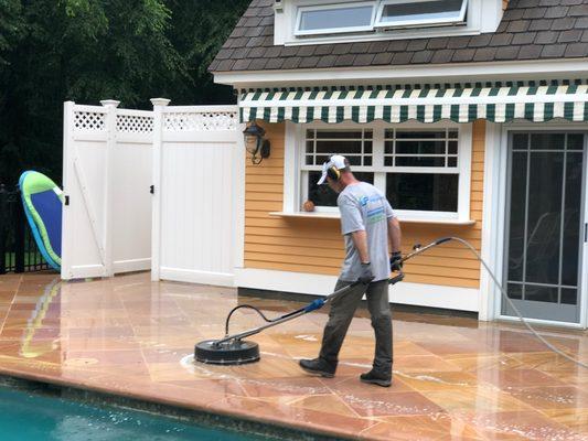 One of the prettiest pool decks we have cleaned.