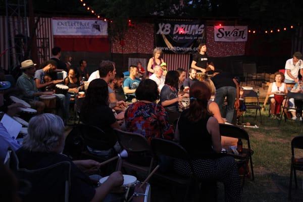 X8 Drums hosts a monthly community drum circle in Austin.