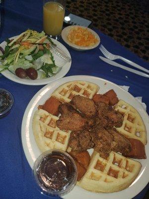 Chicken waffle  salad