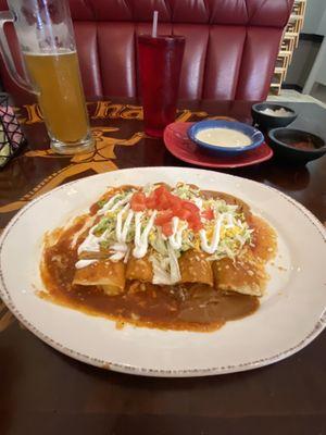 Enchiladas Supremas and the cheese dip.