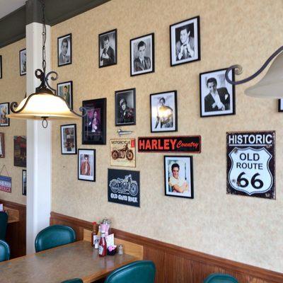 Vintage decor in dining area.