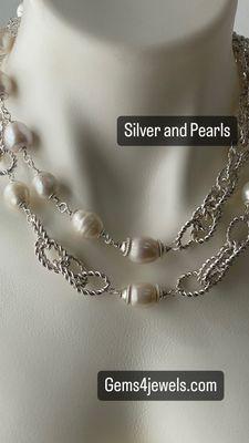 Silver chains and pearls