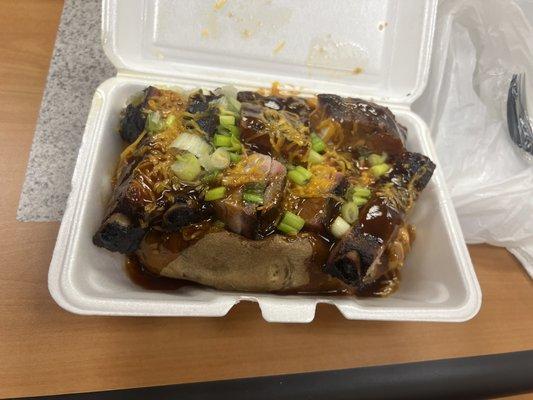 This is the loaded baked potato with ribs.