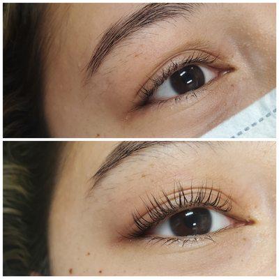 Lash lift instant gratification. They last 6 to 8 weeks, no mascara needed.