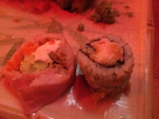 Crab Rangoon roll and veggie special roll