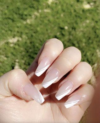 Acrylic with white tips