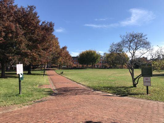 View of Saint Mary's Park toward Paca Street