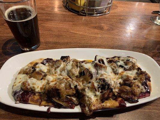 Falling Water Chicken Flatbread, with a Scotch Ale.