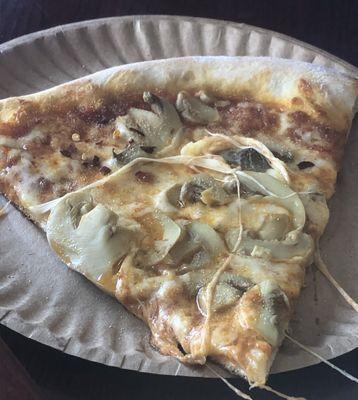 Pizza slice with mushrooms...