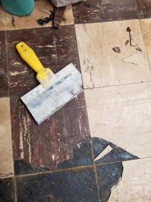 The proper floor prep will stop the 9x9 tiles from cracking or popping up.