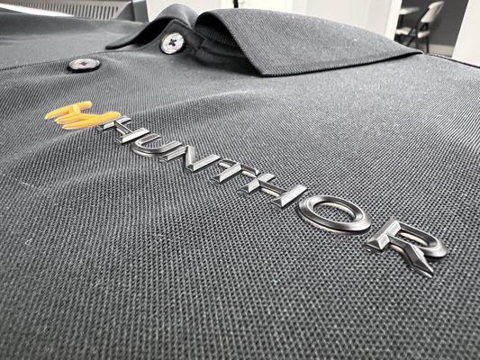 3D Textured Emblem printed on a polo.