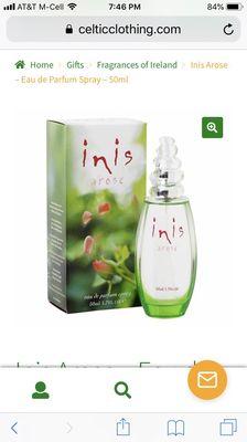 Here's the perfume we wanted, but that the owner insisted I was lying about, "we always have Inis" except it isn't the right version.