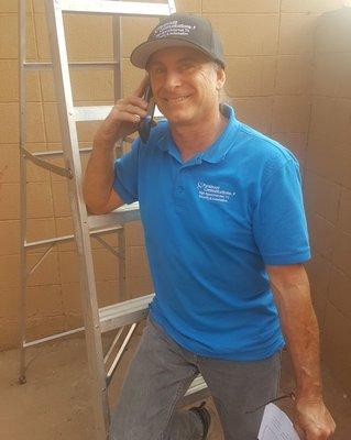 Master technician, Gary T., preparing to help another happy customer with their internet and TV.