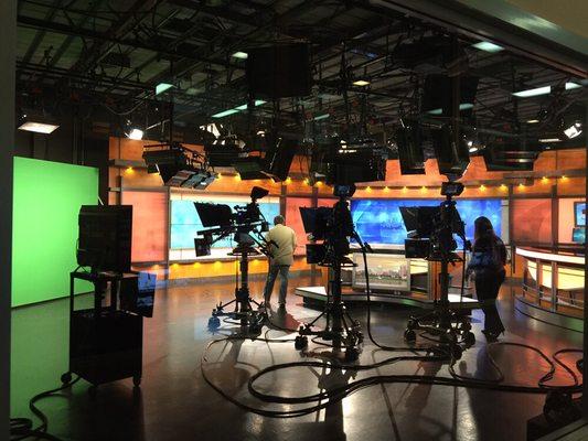 On the set at WHTM TV.