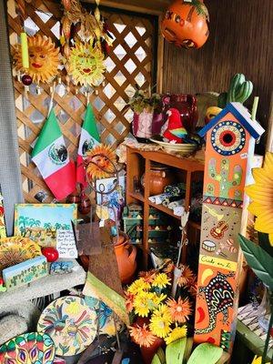 Each shed has its own theme of decor and art