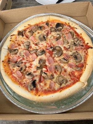 Gluten free with ham and mushroom