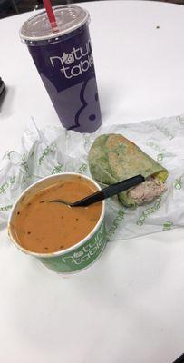 Quick lunch. Tomato basil soup & tuna wrap