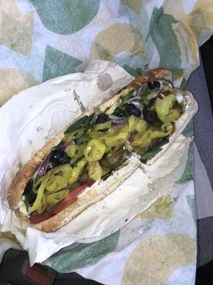 Veggie Foot long with extra Pepperoncini's