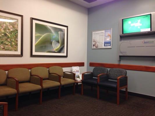 Waiting room is clean and large