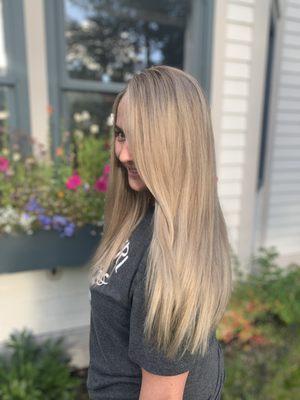 long blonde hair