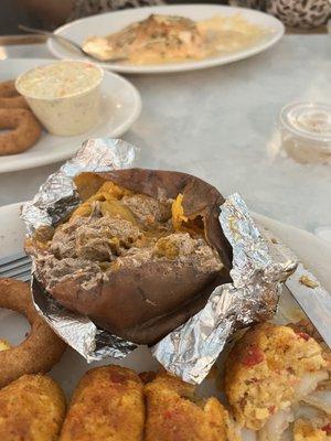 Stuffed Salmon, coleslaw and hush puppies