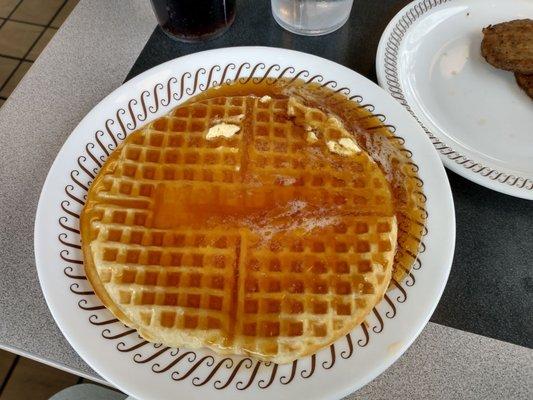 Waffle with syrup