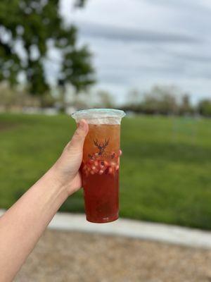 Strawberry Tea with Green Tea Jelly