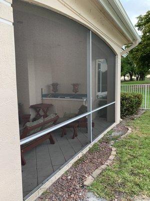 Patio enclosure after we re-screened it.