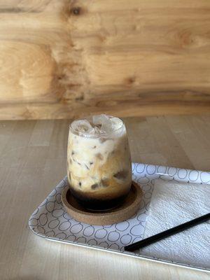 Black sugar cold brew latte