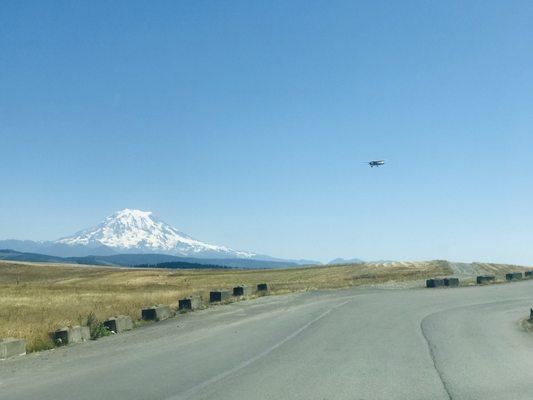 Drive to the station is beautiful! (Plane flying). Area is next to Pierce County Airport.