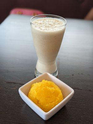 Chiku milk shake and Pineapple Kesari