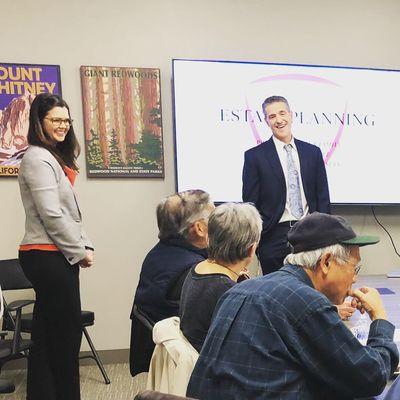 Attorneys Meghan Avila and Anthony Celaya teaching our monthly workshop.