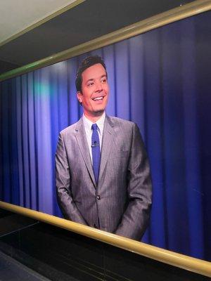 A ton of photos of Jimmy & friends throughout the years of The Tonight Show as you walk through the queue to the ride!