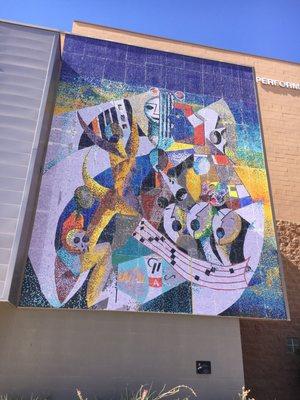 Famous mural that made the transition from the original campus to the newly designed campus several years ago.